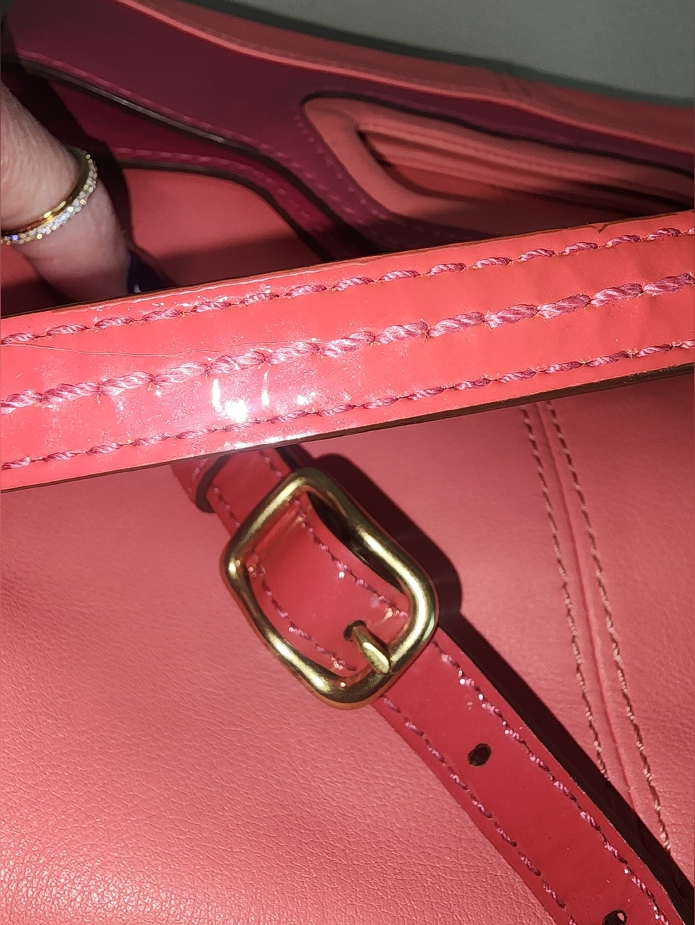 Vintage Coach Y2K Bonnie Cashin Pink Colorblock Leather Crossbody Foldover 13388 - Picture 3 of 17